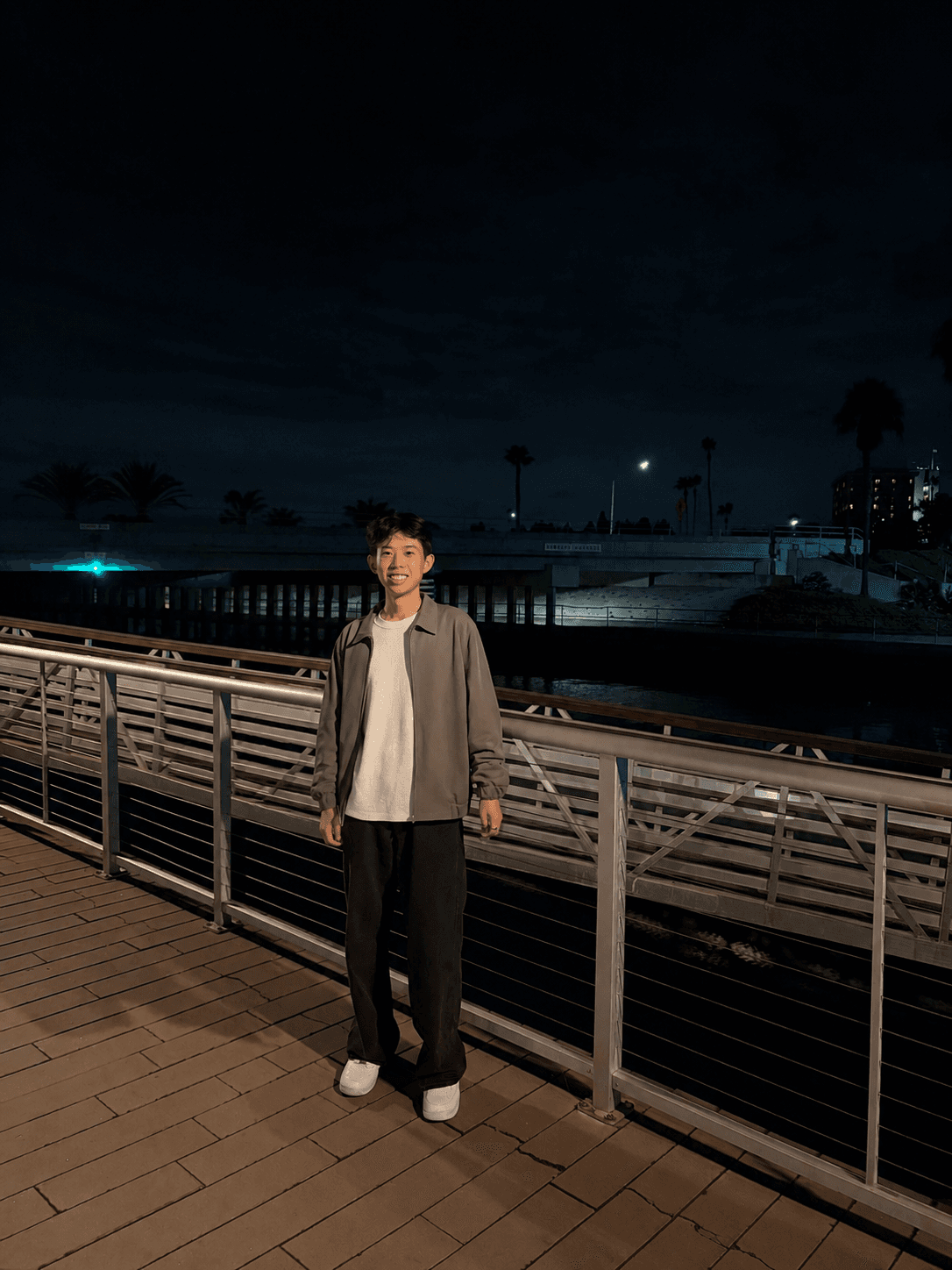 A night walk beside the water